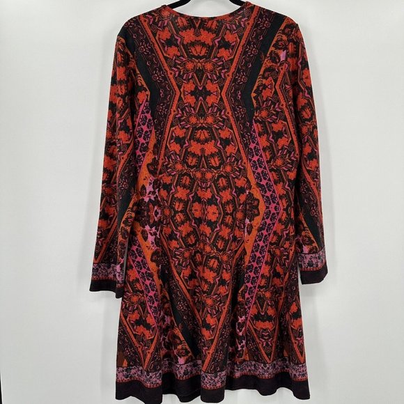 The Pyramid Collection Long Sleeve Floral Aztec Pattern Stretch Dress Sz XL - Picture 6 of 8